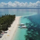Aerial view of the beach on Malapascua Island, in the Philippines.