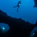 Divers exploring the caverns on the Malapascua and Moalboal trip.