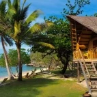 Beachside chalet at Sangat Island Resort in the Philippines