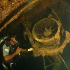 Fan on the Irako wreck in the Philippines.