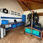 The storage area at Sea Explorers Dive Centre, Philippines.