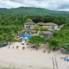 Aerial view of Salamangka Resort, Philippines, from the beach.