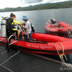 Zodiacs on the Raja Ampat Aggressor.