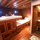Twin cabin on board Tambora in Indonesia