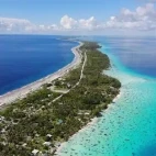 Aerial view of Fakarava Atoll, French Polynesia.