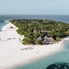 Aerial view of the island and Coco Palm Dhuni Kolhu Resort, Maldives