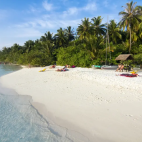 The beach at Embudu Village, Maldives.