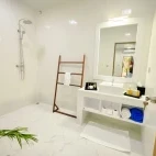 View of the family room bathroom at Island Luxury Dive Hotel, Maldives.