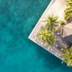 Aerial of Kuredu Resort & Spa in the Maldives.