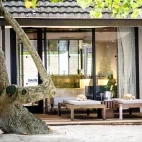 A villa terrace at Lily Beach Resort & Spa, Maldives.