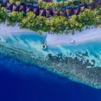Aerial view of Lily Beach Resort & Spa, Maldives.