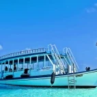 The Maldives Passions Dive Centre dhoni, Maldives.