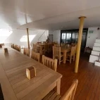 Outdoor dining on board the EcoPro Seascape.