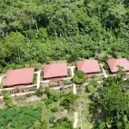 Aerial view of  Napo Cultural Centre Lodge, Ecuador.