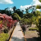External view of Napo Cultural Centre Lodge, Ecuador.