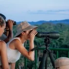 People spotting on the treetop platform, at Napo Cultural Centre Lodge, Ecuador.