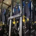 Dive centre kit room at Garden Island Resort in Taveuni, Fiji