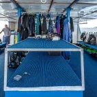 Dive deck on board Emperor Bilikiki liveaboard in the Solomon Islands.