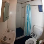 Bathroom on board Emperor Bilikiki liveaboard in the Solomon Islands.