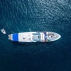 Aerial view of the Solomons Master liveaboard.