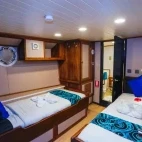 View of a classic twin room on the Solomons Master.