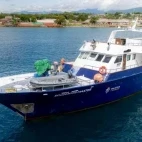 External view of the Solomons Master liveaboard. 