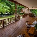 Two bedroom beach house terrace at Uepi Island Resort in the Solomon Islands