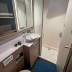 Example of a bathroom on Aqua Tiki III, French Polynesia.