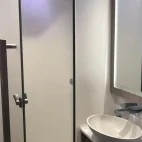 View of a bathroom on Aqua Tiki III, French Polynesia.