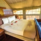 Beachfront Levu bure at Barefoot Kuata Island Resort in Fiji