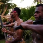 Sunset ceremony at Castaway Island Resort in Fiji