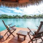Floating Bure deck at Koro Sun Resort & Rainforest Spa in Fiji