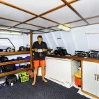 Camera room on board Nai’a liveaboard in Fiji