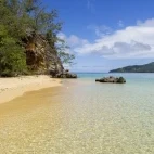 Beach at Oneta Resort in Fiji.