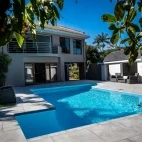 The pool area at the Lookout Guesthouse, South Africa