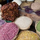 A selection of pulses at the market in Stone Town