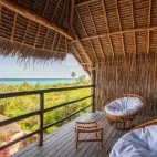 Balcony area of a Deluxe Ocean View room at Sunshine Bay Beach Hotel, Zanzibar