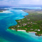 Aerial of Mida Creek Lagoon near Temple Point in Watamu, Kenya