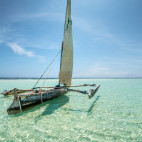 Wooden catamaran in Watamu, Kenya