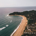 Aerial shot of Ponta do Ouro in Mozambique