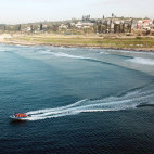 Boat out to sea at Aliwal Shoal, South Africa.