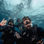 Divers at Aliwal Shoal in South Africa.