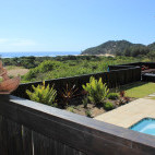 View to beach from resort in South Africa