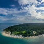 Aerial of Basecamp Mafia Island Eco Resort in Tanzania