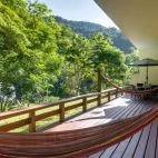 External decking of a deluxe suite at Black Rock Lodge, Belize.