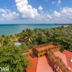 Aerial view of Hamanasi Resort, Belize.
