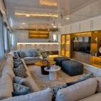 The lounge area on Galaxy Diver II, Galápagos.