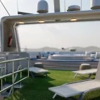 The sun deck area on Galaxy Diver II, Galápagos.