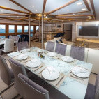 Lounge on board Tiburon Explorer liveaboard in the Galapagos Islands