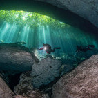 Diving the cenotes in Mexico.